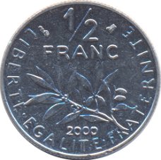 Frankrijk 50 centimes  bieden op assorti  10  verschillende jaren