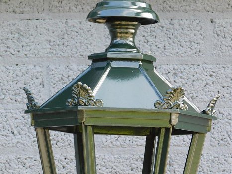 Klassieke lantaarn Barcelona , buitenlamp ,alu groen, 275cm - 1