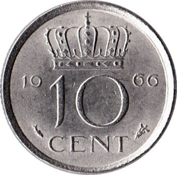 Nederland 10 cent 1969 muntmeesterteken haan - 0