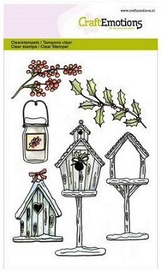 NIEUW set clear stempels Birdhouses van Craft Emotions