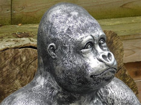 Gorilla , volledig uit polystone , beeld , XL , -groot, aap - 4