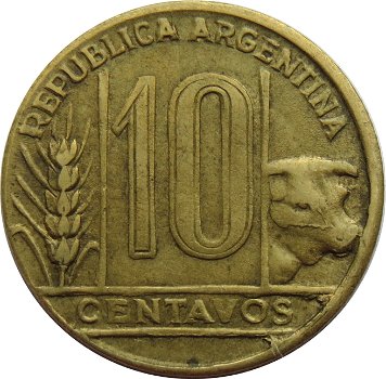 Argentinië 10 centavos 1943 - 1