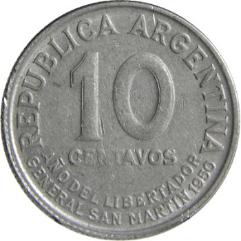 Argentinië 10 centavos 1950 Jose de san Martin - 0