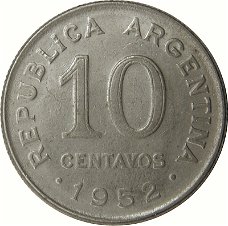 Argentinië 10 centavos  1952