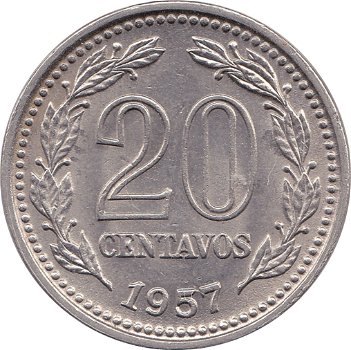 Argentinië 20 centavos 1957 - 0