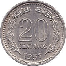 Argentinië 20 centavos  1957