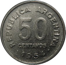 Argentinië 50 centavos  1954 