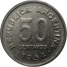 Argentinië 50 centavos  1955