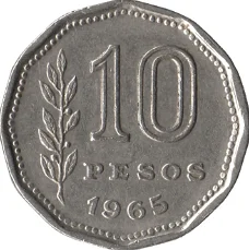 Argentinië 10 pesos 1963