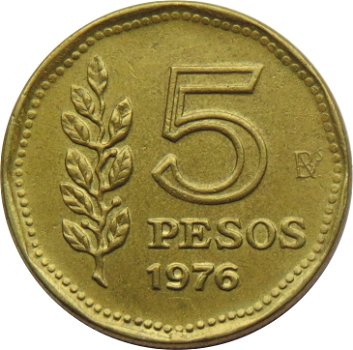 Argentinië 5 peso 1976 - 0