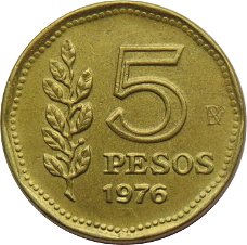 Argentinië 5 peso 1976 