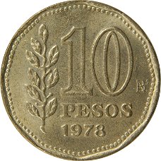 Argentinië 10 pesos 1977