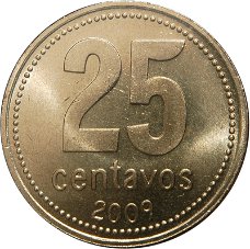 Argentinië 25 centavos 2009