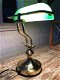 Een prachtige messing-groen glazen banking desk buro lamp - 7 - Thumbnail