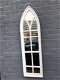 Grote tuin- kerk raam spiegel, houten frame white - 5 - Thumbnail