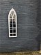 Grote tuin- kerk raam spiegel, houten frame white - 6 - Thumbnail