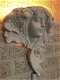 Mooie wandlamp in wit terracotta steen, fraai, klassiek - 2 - Thumbnail