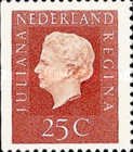 910B Nederland 25 cent 1969 rechts ongetand conditie: gestempeld - 0