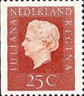 910B  Nederland 25 cent 1969 rechts ongetand conditie: gestempeld    