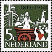814 Nederland 5 cent 1963 conditie: gestempeld - 0