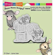 NIEUW cling stempel Baby Blocks House Mouse Designs van Stampendous