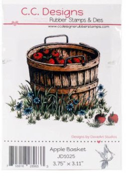 NIEUW GROTE cling stempel Apple Basket van C.C. Designs - 0