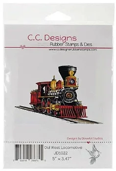 NIEUW GROTE cling stempel Old West Locomotive C.C. Designs - 0