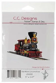 NIEUW GROTE cling stempel Old West Locomotive C.C. Designs