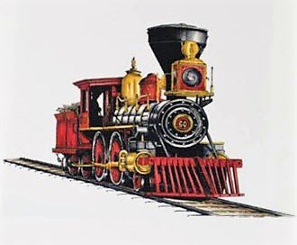 NIEUW GROTE cling stempel Old West Locomotive C.C. Designs - 1