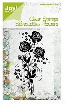 NIEUW clear stempel Silhouette Flowers Roses van Joy! Crafts