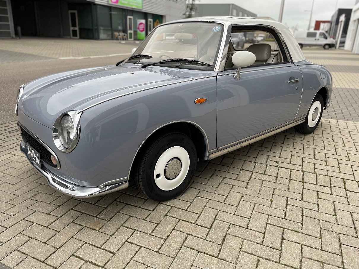 Hele mooie Nissan Figaro in Lapisgrijs vers uit Japan geïmporteerd, roestvrij! - Afbeelding 3