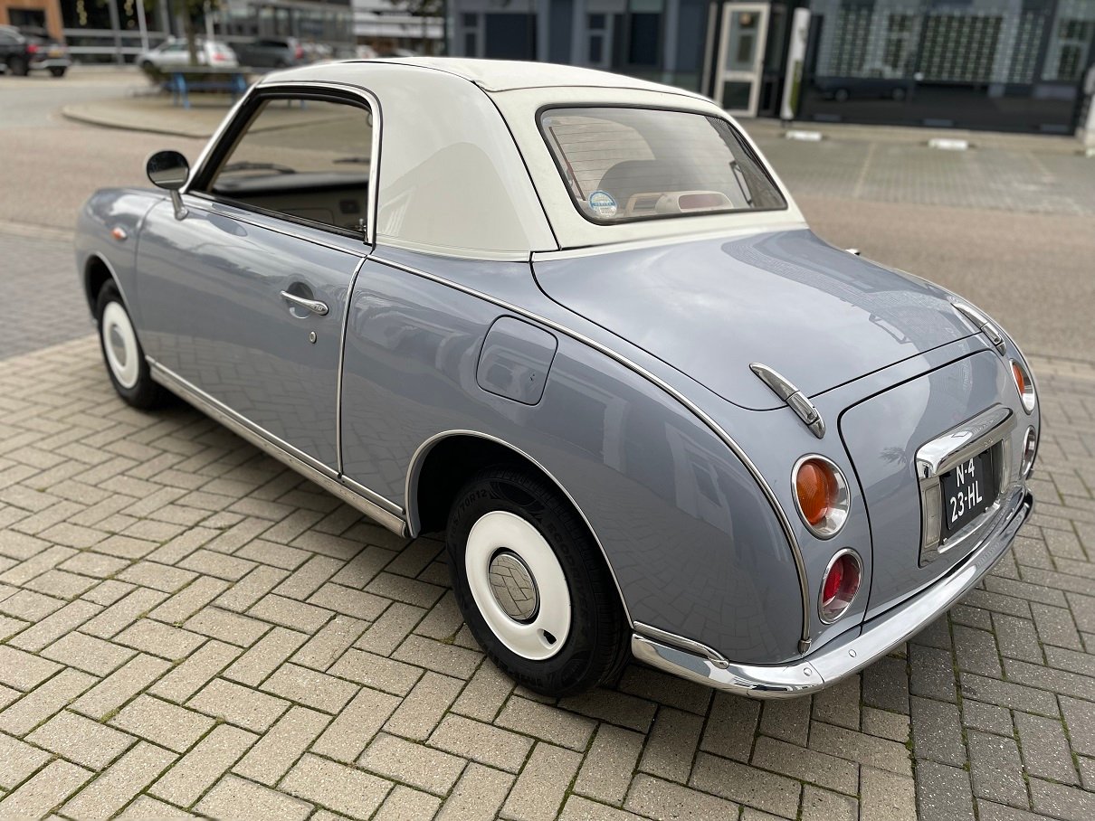 Hele mooie Nissan Figaro in Lapisgrijs vers uit Japan geïmporteerd, roestvrij! - Afbeelding 4