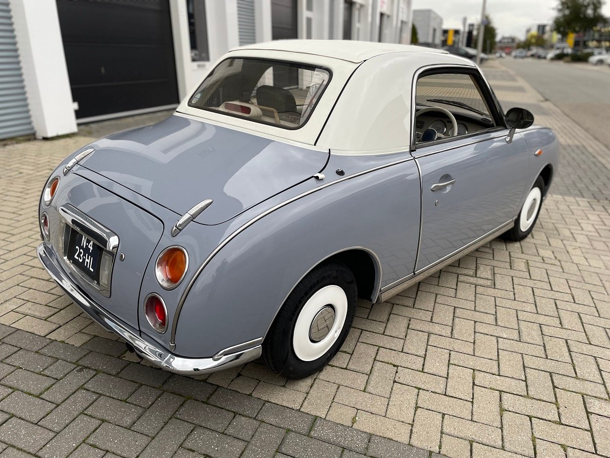 Hele mooie Nissan Figaro in Lapisgrijs vers uit Japan geïmporteerd, roestvrij! - Afbeelding 6