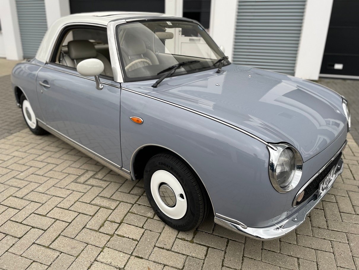 Hele mooie Nissan Figaro in Lapisgrijs vers uit Japan geïmporteerd, roestvrij! - Afbeelding 7
