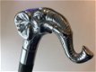 1 wandelstok, olifant, nikkel , wandelstok - 1 - Thumbnail