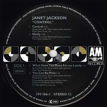 LP - Janet Jackson - Control - 1