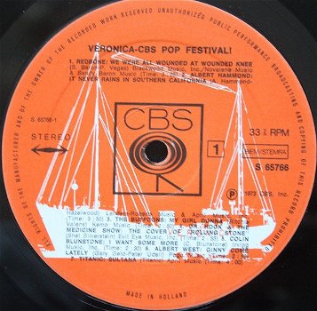LP - Veronica CBS Pop-Festival 1973 - 2