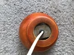 Vintage oranje aardewerken lampekap - 1 - Thumbnail