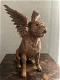 Bulldog beeld met vleugels in brons of zilver op urn als set - 0 - Thumbnail