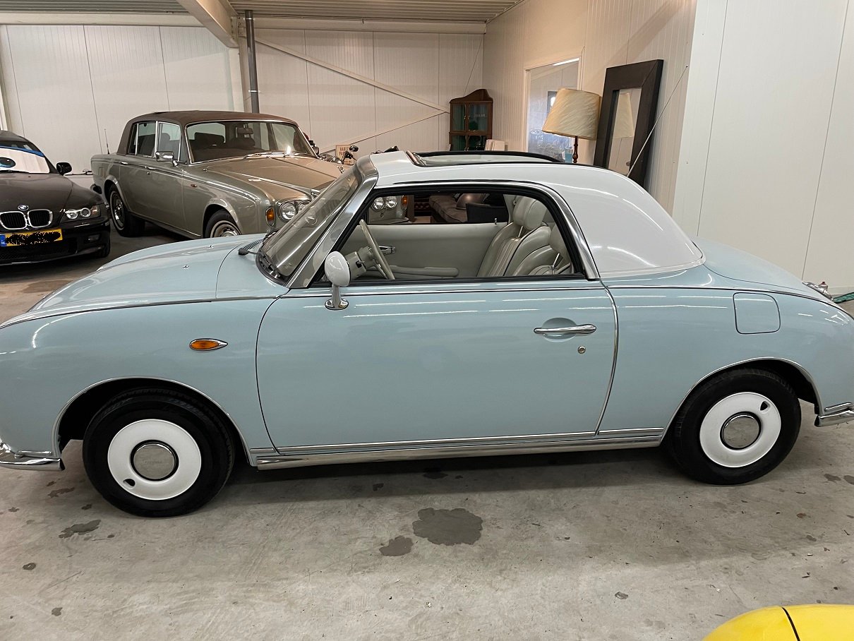Hele mooie Nissan Figaro in Pale Aqua met nieuw dak - Afbeelding 3
