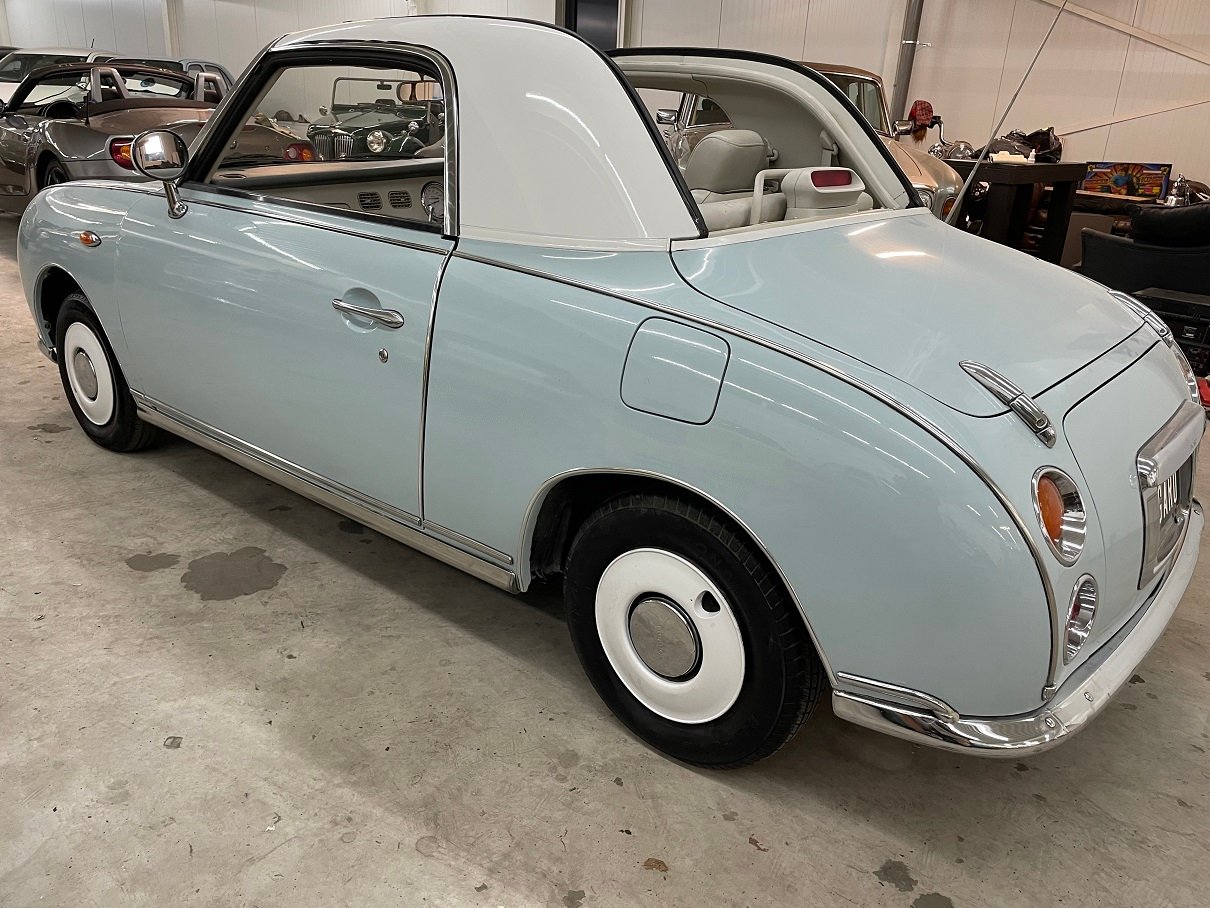 Hele mooie Nissan Figaro in Pale Aqua met nieuw dak - Afbeelding 4