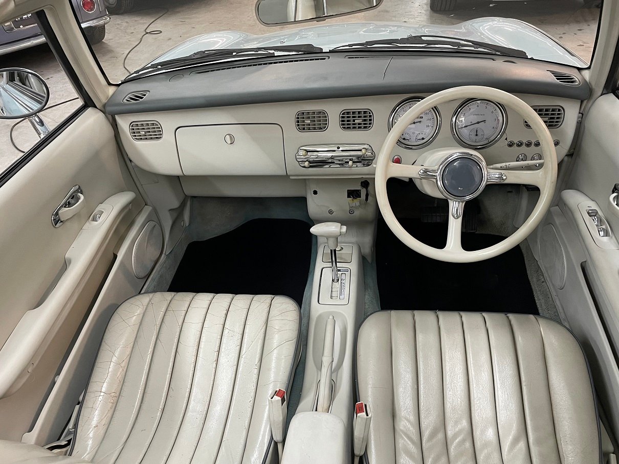 Hele mooie Nissan Figaro in Pale Aqua met nieuw dak - Afbeelding 8