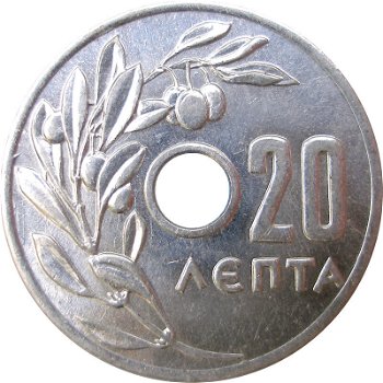 Griekenland 20 lepta 1954 . conditie: circulatie munt - 1