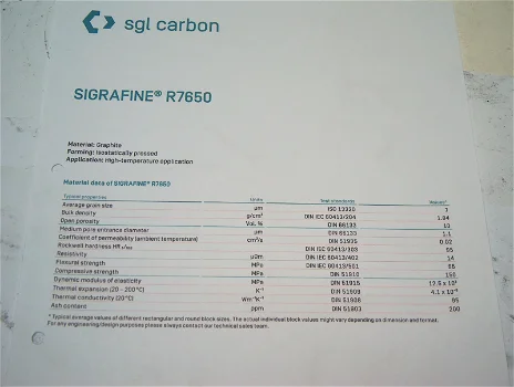 Grafiet , Graphite - EDM - SGL carbon Sigrafine R7650 - 1