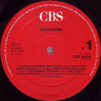 LP - Cock Robin - 1