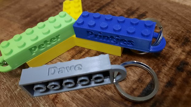 Lego sleutelhanger met naam en ring van 25mm incl.verzenden - 2