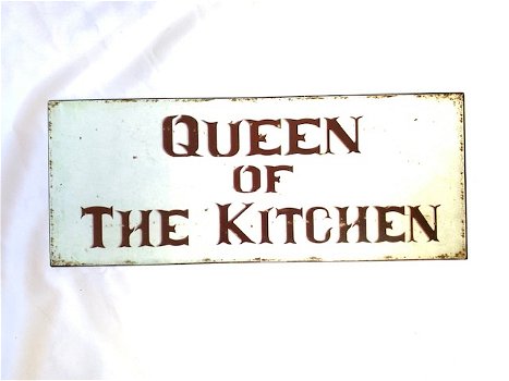 Metalen bord Tin Sign Queen of the Kitchen - 0