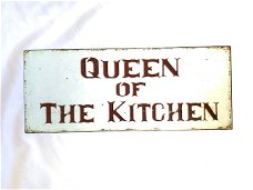 Metalen bord  Tin Sign Queen of the Kitchen