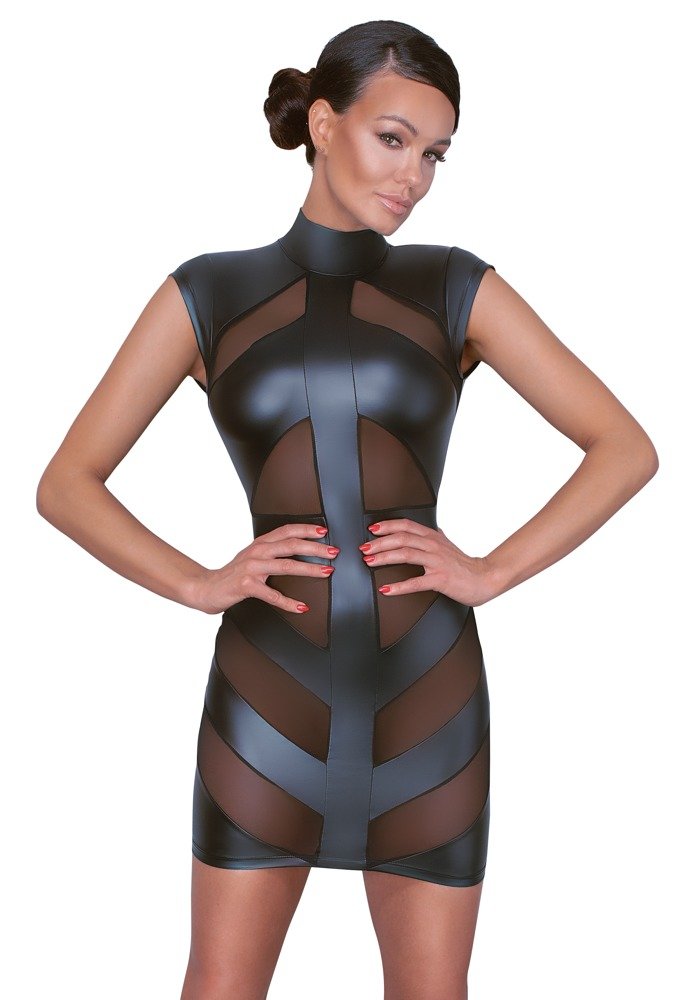 Wetlook Jurkje met Powernet Zwart - S t/m XL - Afbeelding 2