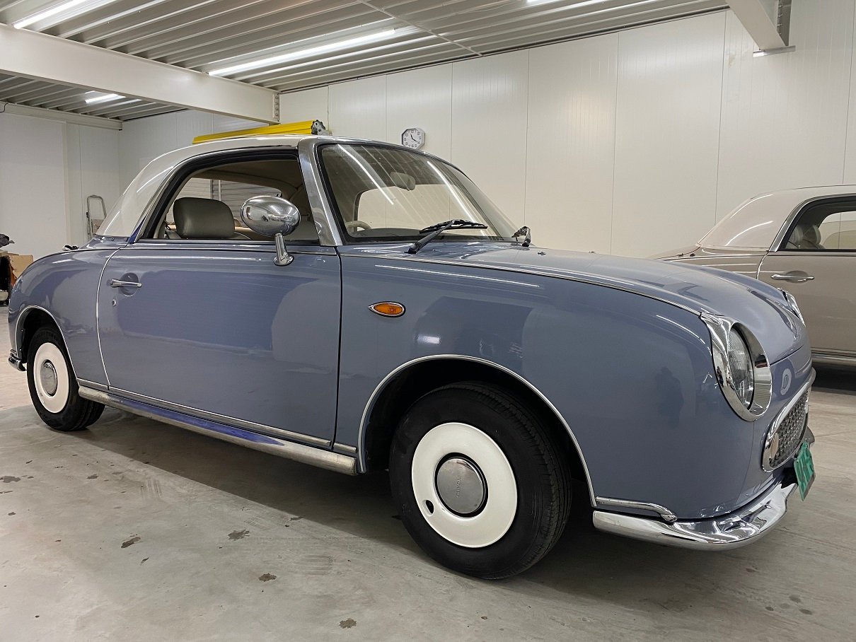 Hele mooie Nissan Figaro in Lapisgrijs uit Japan afkomstig - Afbeelding 4
